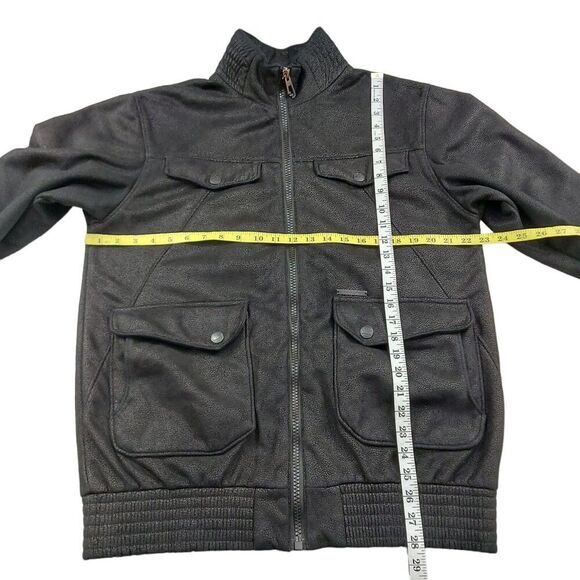 Billabong Hooded Jacket Mens Large Black Faux Suede Full Zip Travel Outdoor - Picture 8 of 11